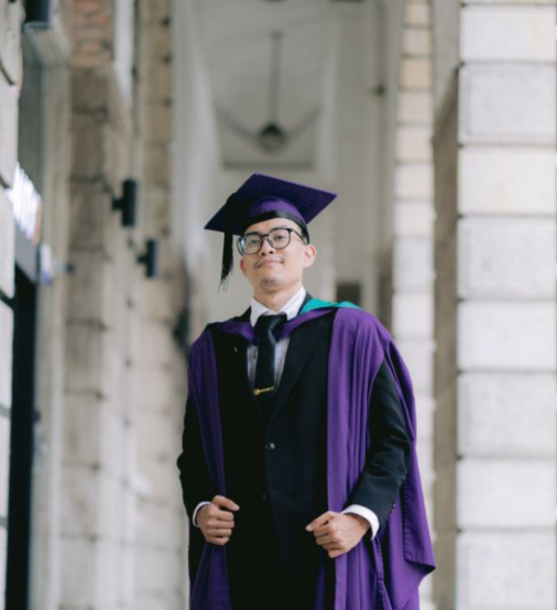 Affan Iman in graduation attire