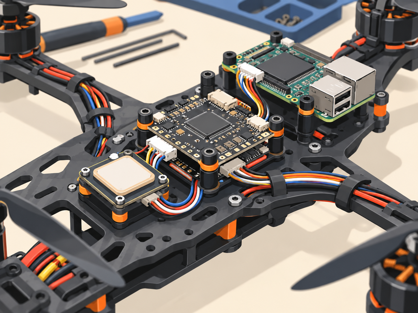 Hardware integration: sample illustration, not Affan's actual photo